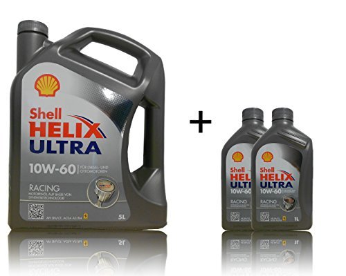 Shell 10 W de 60 Helix Ultra Racing – 10 W60 5 + 2 litros antifricción...
