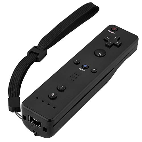 Sorand Controlador Remoto para Wii, Controlador de Juegos para Nintendo Wii, Mando a Distancia con Funda de Silicona y Muñequera para Personas de Todas Las Edades(Negro)