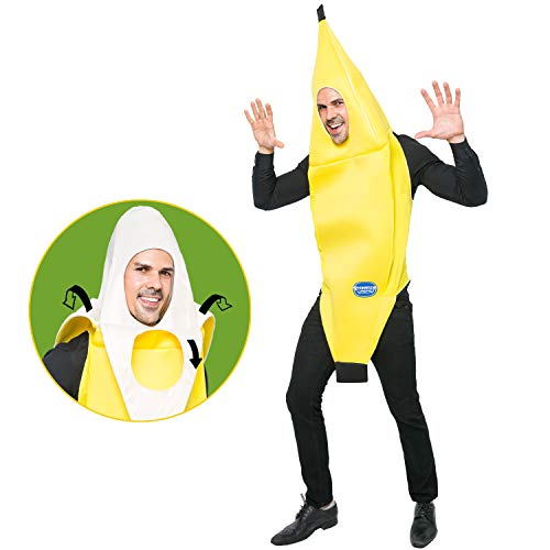 Spooktacular Creations Pelado Plátano Disfraz de Adulto para Halloween Cosplay Traje de Banana Costume Pijama (M)