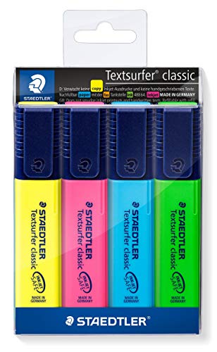 STAEDTLER 364WP4 - Estuche con 4 Marcadores Fluorescentes, Multicolor