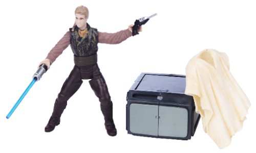 Star Wars Action Figure: Attack of the Clones Anakin Skywalker Outland Peasant Disguise w/Removable Poncho, Blaster & Storage Container