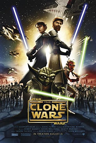 Star Wars Póster Guerra de Las Galaxias The Clone Wars/La Guerra de los Clones Póster Pancarta de Cine (68,5cm x 101,5cm) + 2 Marcos Negros para póster con suspención
