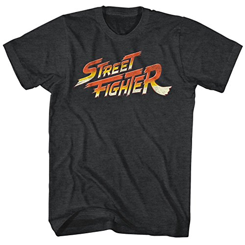 Street Fighter Video Artes Marciales Arcade Juego Logo Camiseta Adulto - negro - 3X-Large