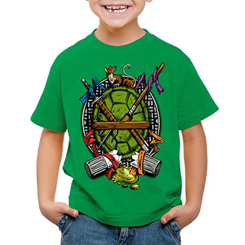 style3 Tortuga Ninja Camiseta para Niños T-Shirt Mutantes Comic tortuninjas, Color:Verde, Talla:164