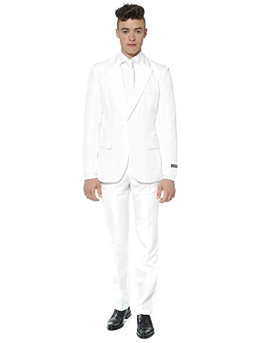 Suitmeister Men Suit Juego de Pantalones de Traje de Negocios, Color Blanco Macizo, L para Hombre