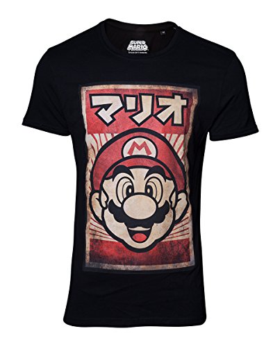 Super Mario T-Shirt Propaganda Poster Inspired Mario Size L Bioworld Nintendo