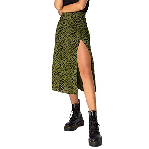 Sylar Faldas Mujer Midi Falda Larga Estampada Leopardo/a Lunares Vintage De Años para Mujeres Faldas Largas Bohemias
