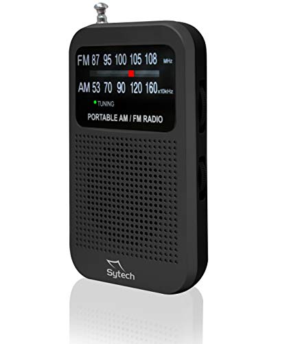 Sytech SY1661NG - Radio de Bolsillo (Am/FM, Altavoz y Auriculares incluidos), Color Negro