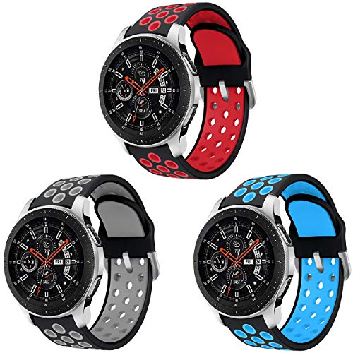 Syxinn Compatible para 22mm Correa de Reloj Galaxy Watch 46mm/Gear S3 Frontier/Classic/Galaxy Watch 3 45mm Banda de Silicona Deportiva Pulsera para Moto 360 2nd Gen 46mm/Huawei Watch GT/Ticwatch Pro