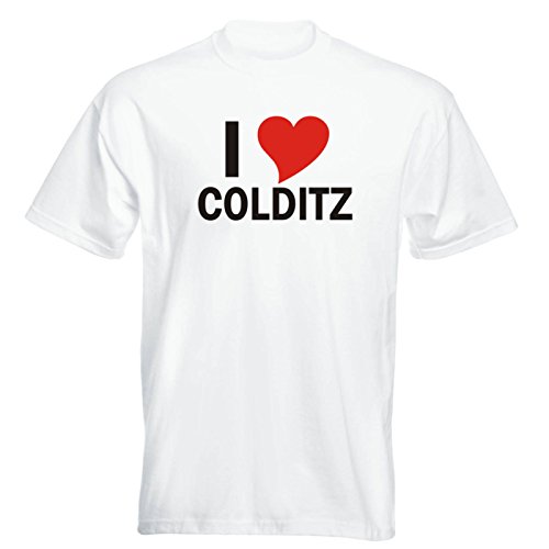 T-Shirt con nombres de ciudades - i Love Colditz - Herren - Unisex - Blanco XXLFunshirt - Mardi Gras - Fiesta - Regalo