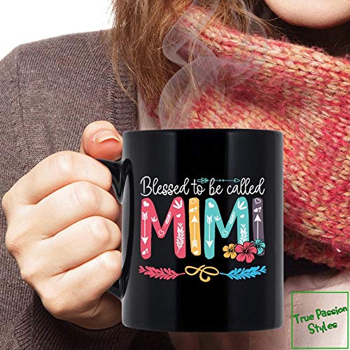 Taza de café Mimi, con texto en inglés "Blessed To Be Called Mimi", divertida para Navidad, Día de la Madre, regalo de cumpleaños para la abuela orgullosa de 325 ml