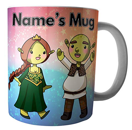 Taza de princesa de ogro y ogro de dibujos animados, regalo personalizado, añade cualquier nombre
