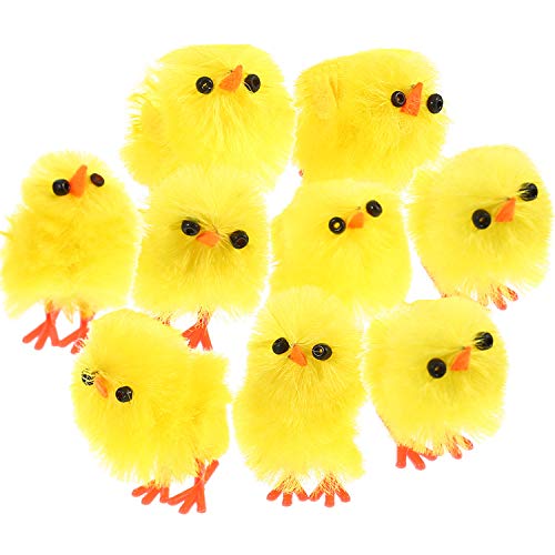 TecUnite 60 unidades de huevos de Pascua, pollitos pequeños amarillos y simpáticos huevos de Pascua, decoración para fiestas, 3,8 cm