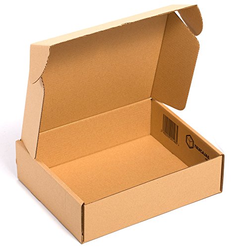 TeleCajas® | (25x) Caja de Cartón Postales Kraft | Cajas Automontables con Tapa para Almacenaje | Medidas: 39x30x11 cms ~3 Botellas | Lote de 25 uds