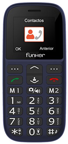 Teléfono Móvil Funker C65 EASY PLUS, Fácil de usar para Personas Mayores con botón SOS y Base cargadora. Cámara de Fotos y Agenda con Fotocontactos (Rojo).