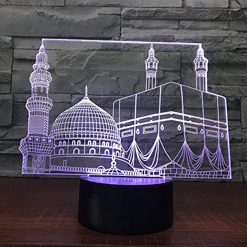Temple Castle Palace Touch Sensor Bedroom Office Decor Mosque Lampara Nightlight For Muslim Ramadan Gift 3d Led Night Light Lamp