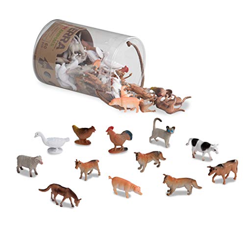 Terra By Battat an6001z juguetes de animales de granja en un tubo (60 piezas). , color/modelo surtido