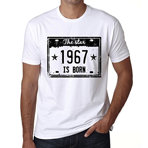 The Star 1967 Cumpleaños de 54 años is Born Hombre Camiseta Blanco Regalo De Cumpleaños