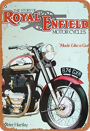 The Story Of Royal Enfield Motorcycles 874 Gxr Cartel de chapa de metal pintado decoración de pared moderna sala de juegos reglas de la casa arte