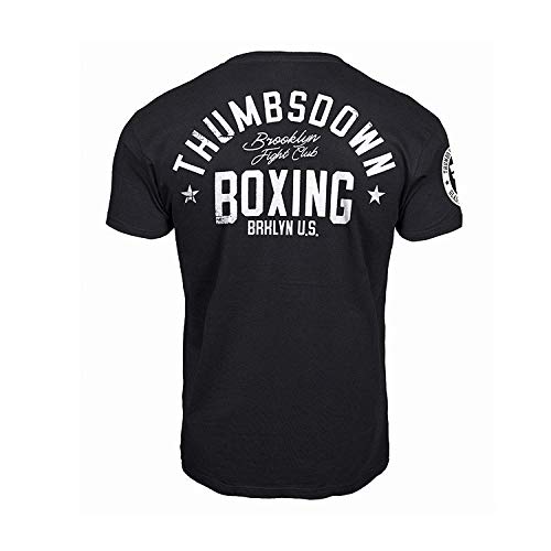 Thumbsdown Thumbs Down Boxeo Camiseta Brooklyn Fight Club MMA. Gimnasio Entrenamiento. Marcial Artes Informal - Negro, Large