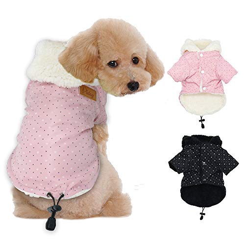 Tineer Pet Puppy Little Star Coat, Perro de Mascota Cálido Invierno Ropa Cachorro Suéter Ropa Ropa para Perros (M, Rosado)
