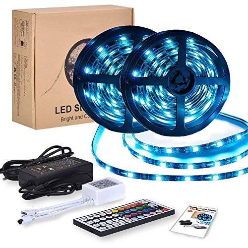Tiras LED RGB 10m 12V | Tiras de Luces Led Lights - 300 leds 5050 Impermeable IP65 | Led Strip Con Mando y Trasformador | Decorativas como Luces Led Habitación TV y Exterior