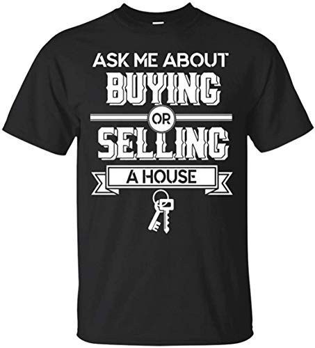TOGIC Custom T Shirt Hombre's Ask Me About Buying Selling A House Short Sleeve Tops T-Shirt