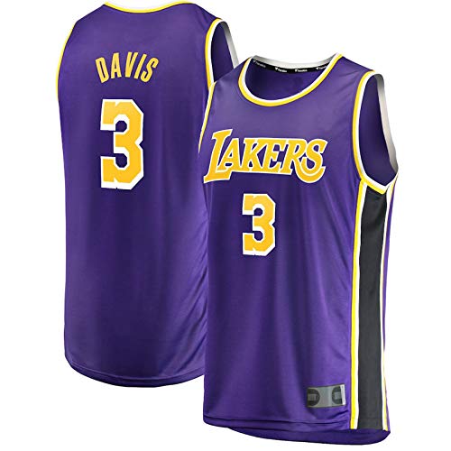 TOPSTEE Camiseta de baloncesto personalizada Anthony Los Angeles NO.3 Lakers Davis Youth 2020 Finals Champions Fast Break Replica Jersey - Edición Declaración - Morado
