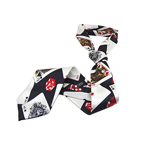 TOYANDONA Naipes Corbatas Corbatas Póquer Dados Impresión Corbata Fiesta Vestuario Suministros Suministros (Negro)