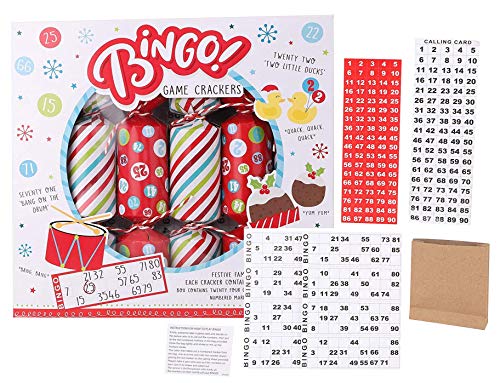 TOYLAND Pack of 6 - Bingo Game Christmas Crackers - Novedad Christmas Crackers - Juegos de Mesa