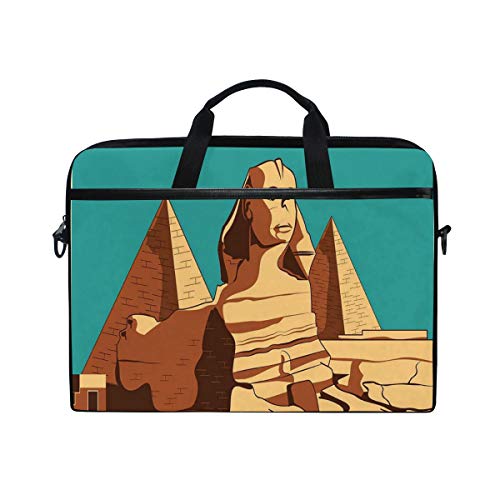 VICAFUCI Nuevo Bolso para portátil de 15-15.4 Pulgadas,Cartel Vintage de esfinge y pirámides Giza Antiguo Famoso Monumento el Cairo