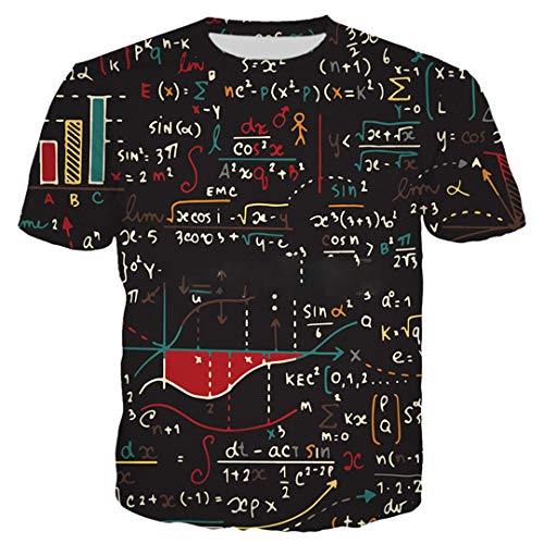 Vieryyes Matemáticas Física Fórmula Camiseta de los Hombres de Las Mujeres de impresión en 3D Fórmula matemática Camiseta de Jogging Traje de Pantalones T-Shirt 1 L