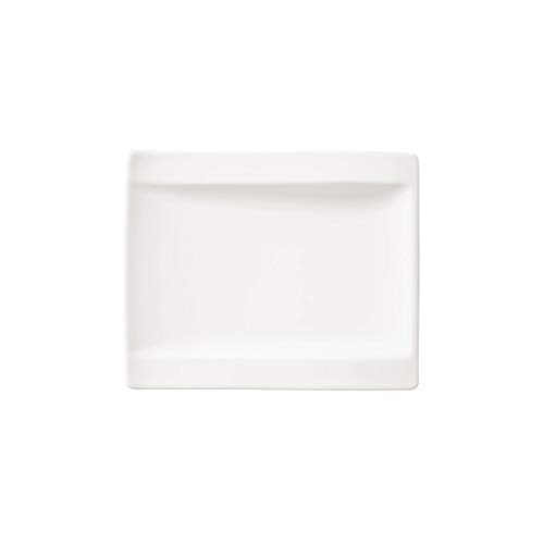 Villeroy & Boch 1025252660 NewWave Plato de pan de Onduladas Formas, Porcelana, Blanco, 18 x 15 cm