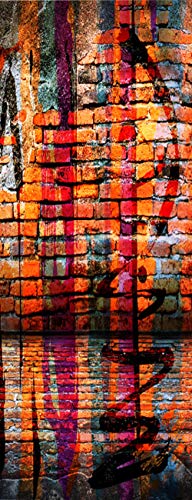 Vinilos para Puertas Autoadhesiva Extraíble Impermeable Papel Pintado Póster Decorativas de pegatinas puertas para Cuarto y Baño 86x200cm - Graffiti de Pared