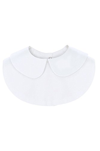 Vococal - Gasa y Camisa Mitad Falsa Muñeca Cuello Desmontable Camisa Blusa Cuello Falso con Botón Atrás Rápido,Blanco
