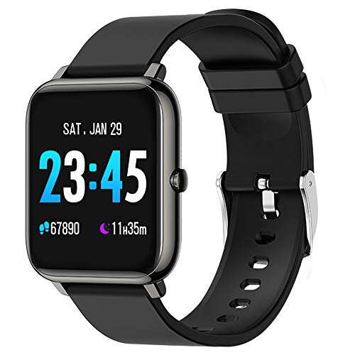 WaBand Smartwatch, Reloj Inteligente con Monitor de presión Arterial, Monitor de frecuencia cardíaca, oxígeno en Sangre y sueño, podómetro, recordatorio sedentario, Adecuado para Android iOS