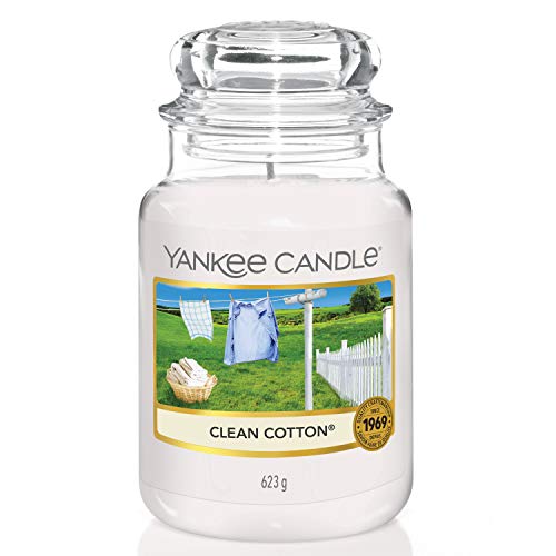 Yankee Candle vela aromática en tarro grande, algodón blanco, duración de combustión de hasta 150 horas
