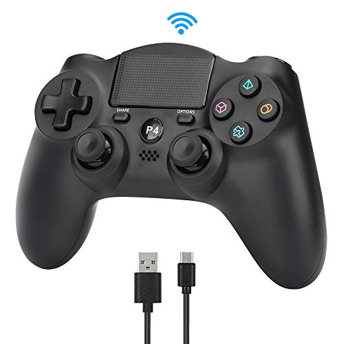 yidenguk Mando Inalámbrico para PS4, Gamepad Wireless Bluetooth Controlador Joystick con Vibración Doble Remoto con Touch Pad Audio Jack Joysticks Compatible con Playstation 4 Controller