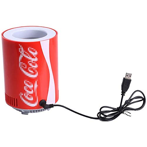Yiyu Nevera portátil Coche Coca-Cola latas Mini refrigerador del USB del refrigerador del refrigerador de la Bebida Oficina for el refrigerador de la Escuela Dormitorio x (Color : Red)