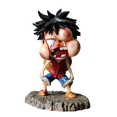YUEDAI Adornos de Escritorio Modelo One Piece Estatua Lu FEI Decoraciones de Anime versión Divertida Luffy 14cm