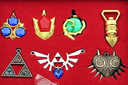 Zelda Trifuerza Escudo & Espada Llavero Collar Caja de colección (Silver)