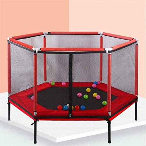 ZHENG Trampolin Cama Elástica con Caja Neta de Salto de trampolín Mat for la Seguridad de los niños del cojín del niño (Color : Red)