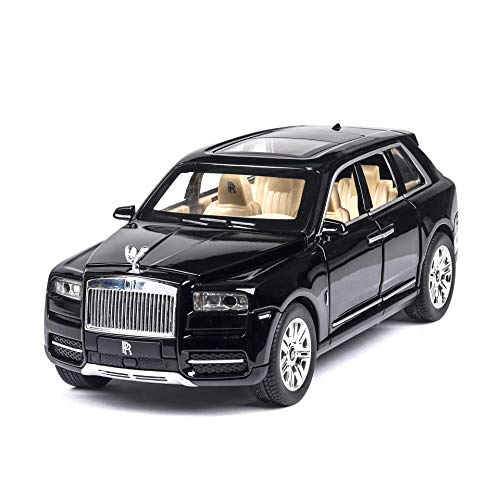 ZY Los Modelos de Rolls Royce Cullinan SUV Diecast Metal del Coche, Coche de aleación Modelo de Coche |Alta de la simulación |1:24 | Color Rojo con la Caja, Blanca LOLDF1 (Color : Black)