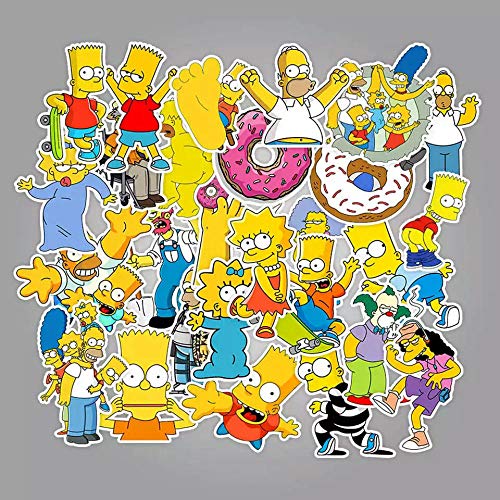 100 pegatinas divertidas de dibujos animados Simpsons Graffiti para coche, moto y maleta, pegatinas para ordenador portátil, monopatín para niños