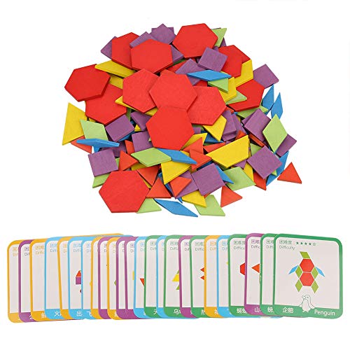 155pcs Rompecabezas de madera, Conjunto de rompecabezas de aprendizaje educativo temprano de inteligencia de colores para 2-10 años Niños