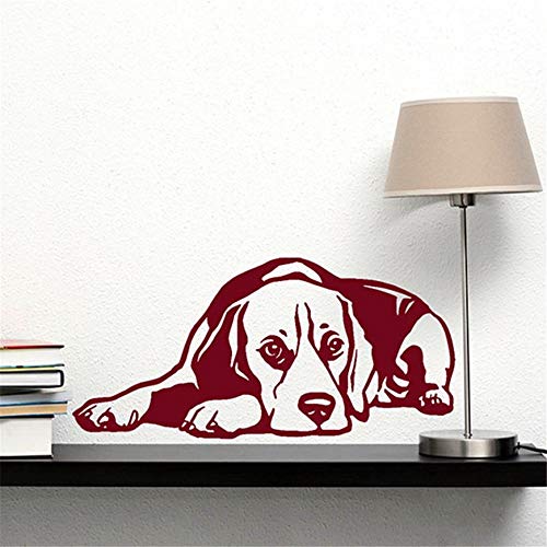 2019New Dog Decal Beagle Reclinado Vinilo Etiqueta de La Pared Decoración Para El Hogar Sala de Arte Mural Arte de la Pared El perro es el compañero más leal del hombre ~ 1 30 * 55 cm