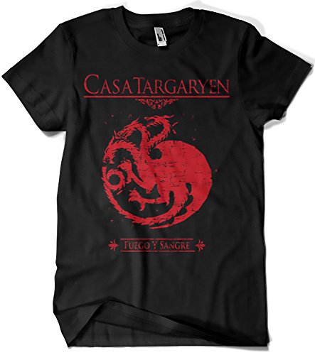 212-Camiseta Juego De Tronos - Casa Targaryen (L, Negro)