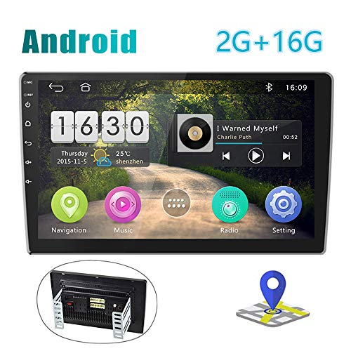 [2G+16G] Radio de Coche Android Pantalla Táctil de 10 Pulgadas Estéreo GPS CAMECHO 2 DIN Bluetooth WiFi Sat Navi FM Enlace de Espejo de Teléfono Móvil Video USB Dual para Automóvil