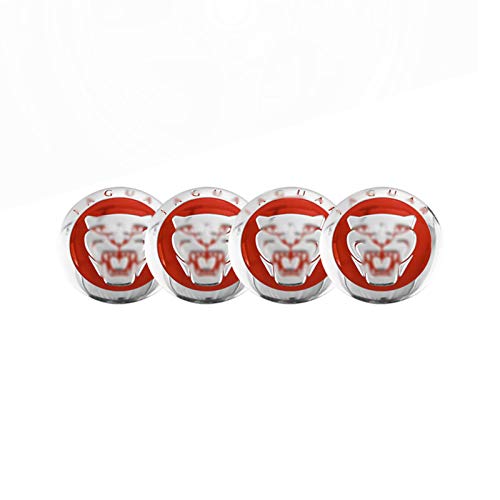 4 Uds 59mm Tapas de Cubo de Centro de Rueda de Coche de Metal Logotipo de Insignia de Tapa Central de Rueda, para Accesorios de Coche J-aguar XJ XF XK,Rojo