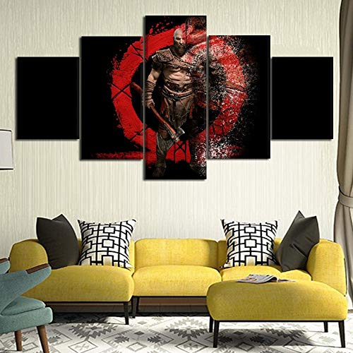 5 Cuadro en Lienzo Modular Canvas Painting Home Decoration 5 Piecew God War Pictures Modern Impreso Game Poster para Living Room Wall Artwork  Impresiones sobre Lienzo